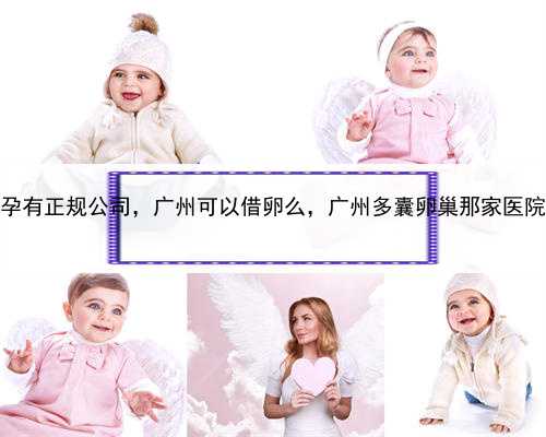 代孕有正规公司，广州可以借卵么，广州多囊卵巢那家医院好
